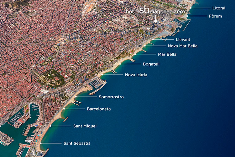 Mapa Spiagge BarcellonaHotel vicino Spiaggia Barcellona